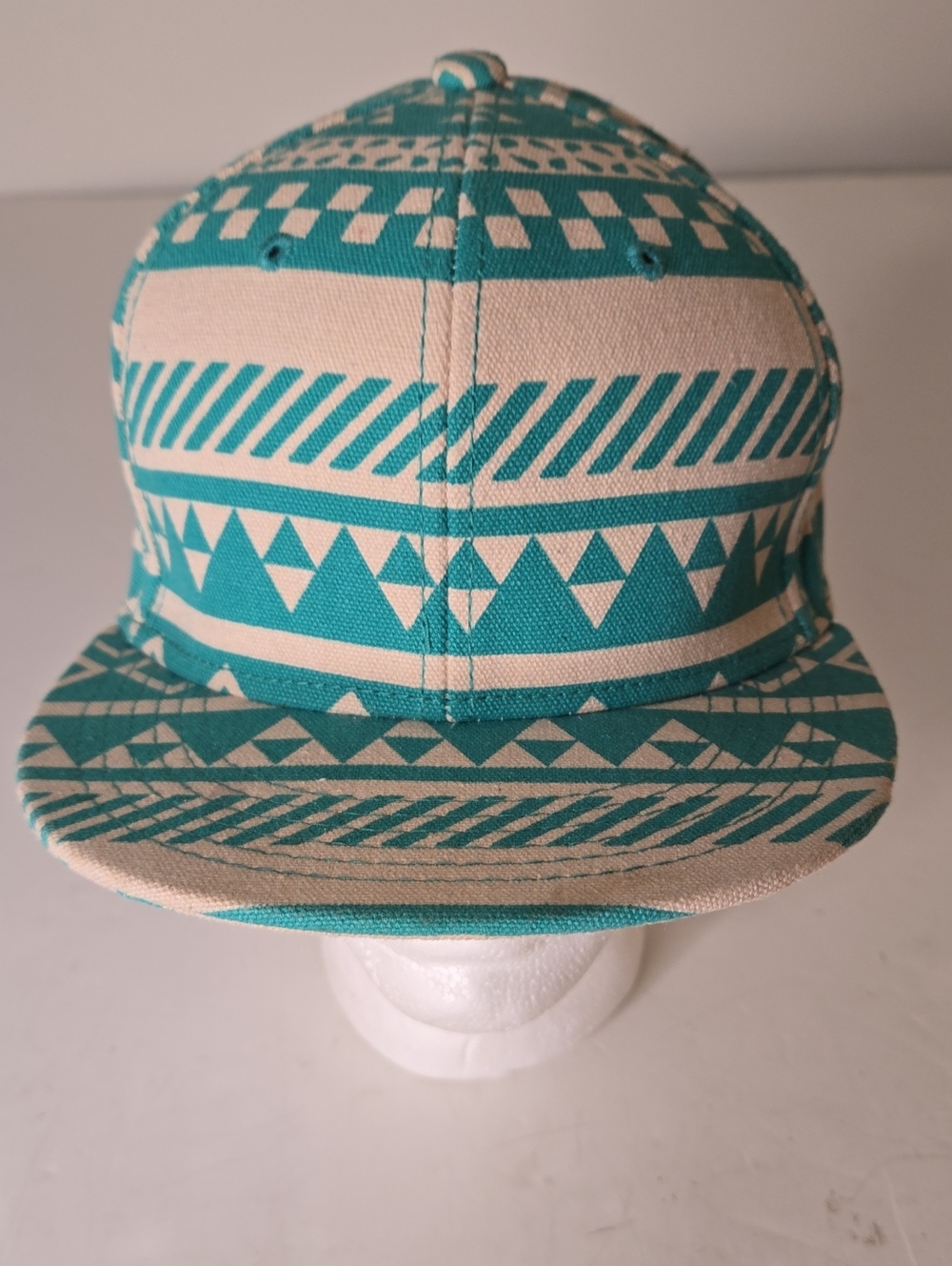 NEFF Inca Aztec Tribal 5 Panel Cap Hat Aqus Green And White